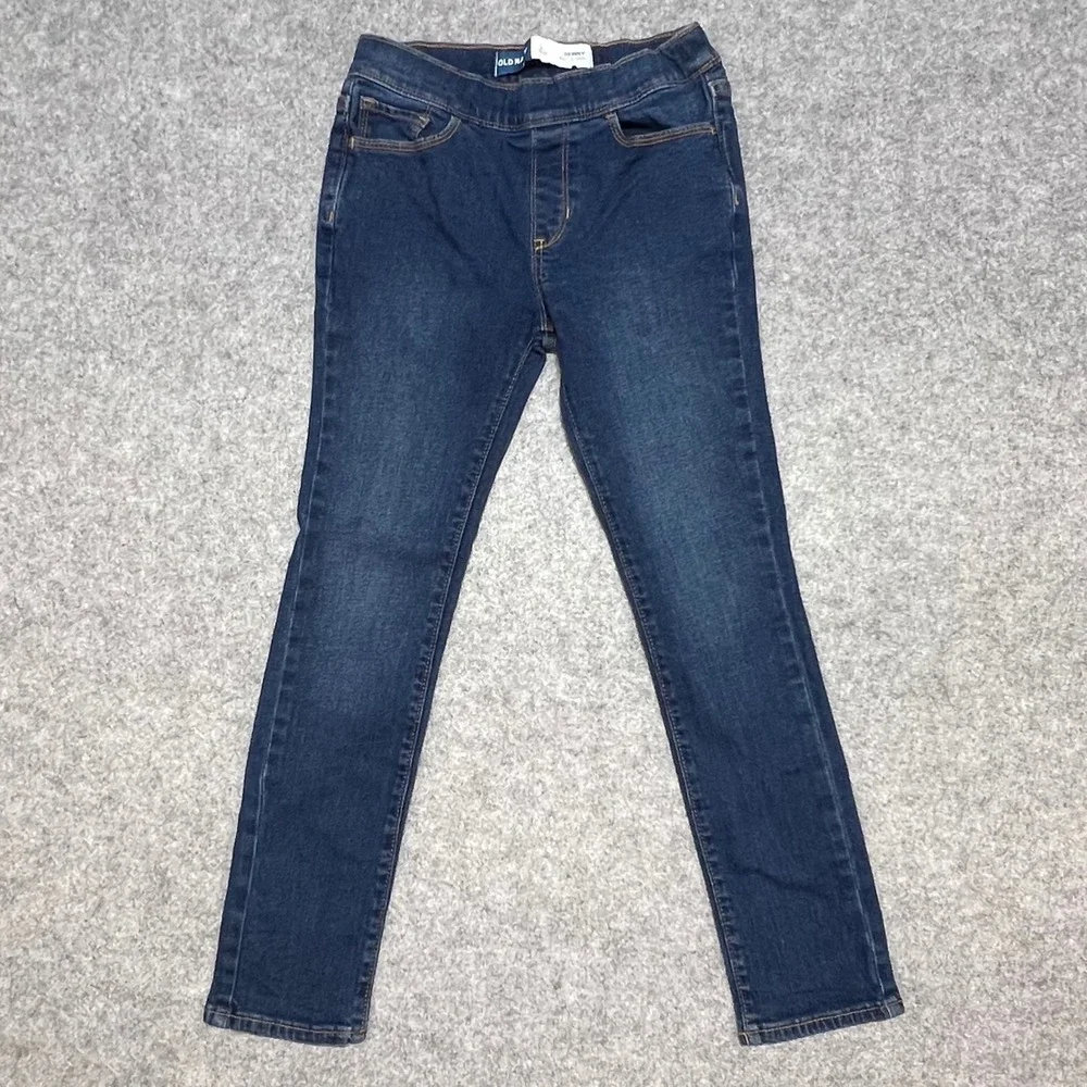Old Navy Kids Skinny Built-In Tough Dark Wash Adjustable Waist Jeans Large 10-12